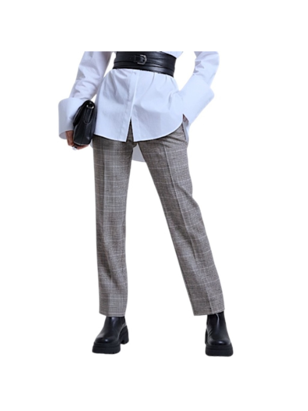 Vintage 80s 90s pure wool black with houndstooth old money straight trousers 4